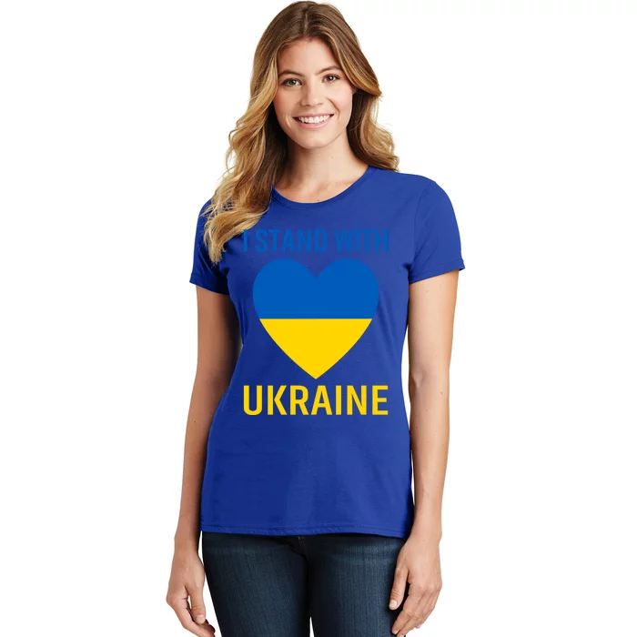 I Stand With Ukraine Ukrainian Flag Gift Women's T-Shirt