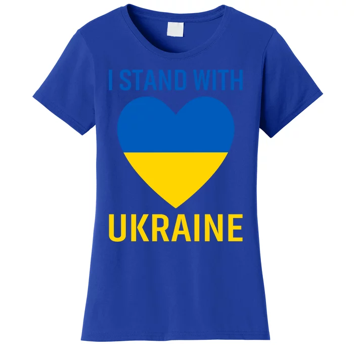 I Stand With Ukraine Ukrainian Flag Gift Women's T-Shirt