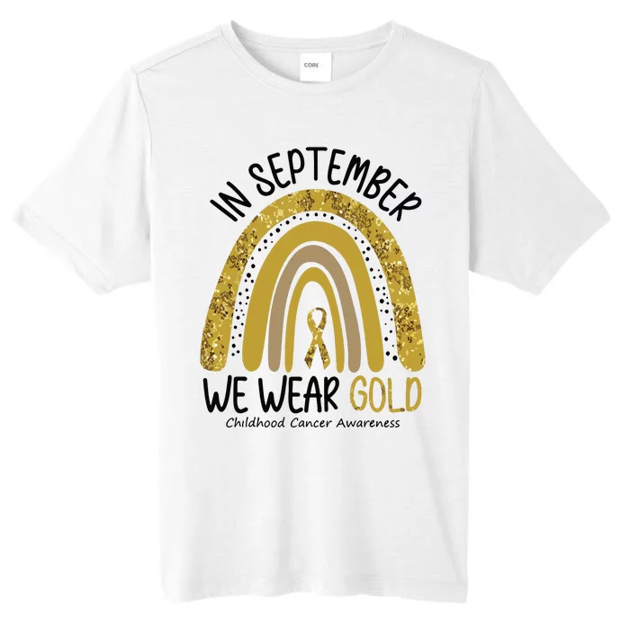 In September We Wear Gold Childhood Cancer Awareness Rainbow ChromaSoft Performance T-Shirt