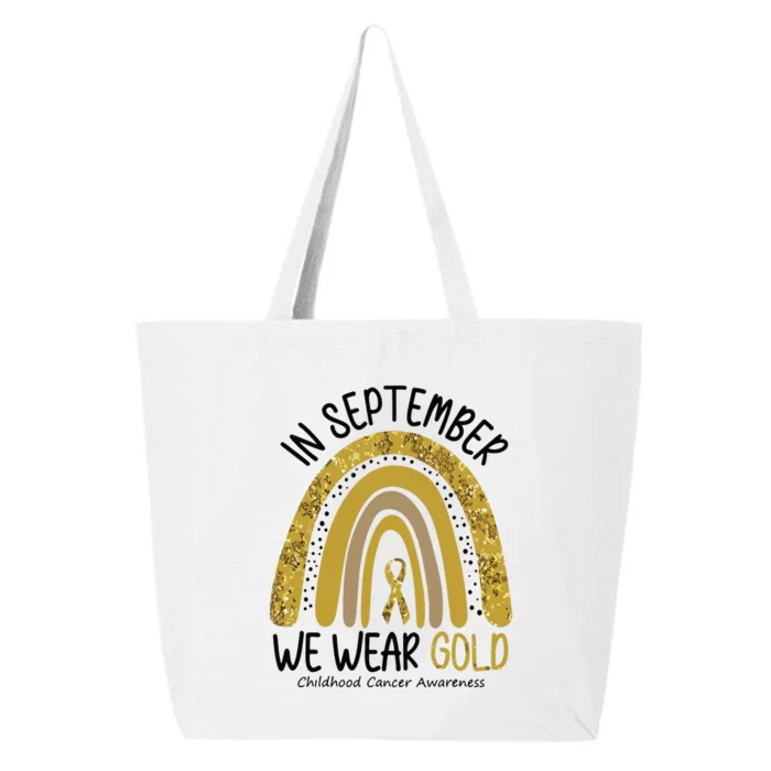 In September We Wear Gold Childhood Cancer Awareness Rainbow 25L Jumbo Tote