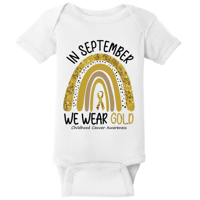 In September We Wear Gold Childhood Cancer Awareness Rainbow Baby Bodysuit