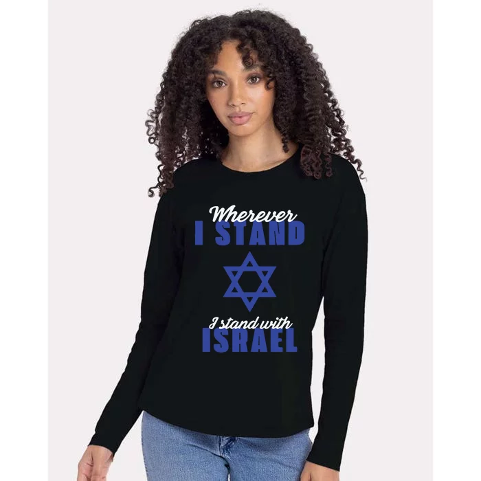 I Stand With Israel Pray For Israel Womens Cotton Relaxed Long Sleeve T-Shirt