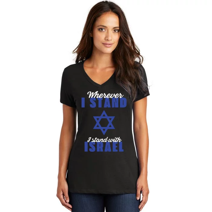 I Stand With Israel Pray For Israel Women's V-Neck T-Shirt