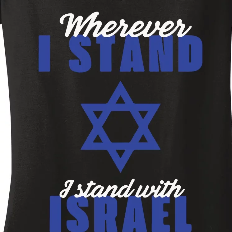 I Stand With Israel Pray For Israel Women's V-Neck T-Shirt