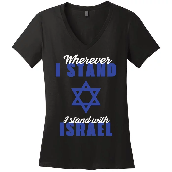 I Stand With Israel Pray For Israel Women's V-Neck T-Shirt