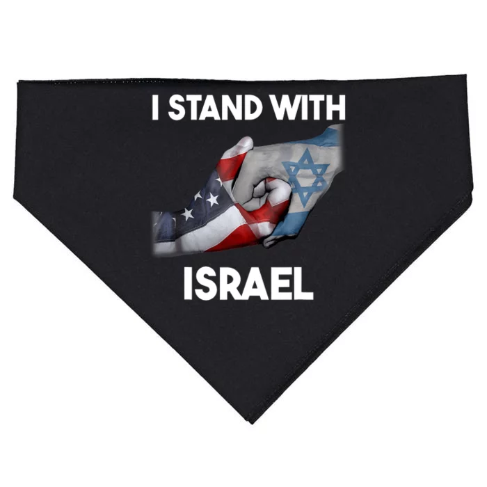 I Stand With Israel I Stand With Israel America Flag Design USA-Made Doggie Bandana