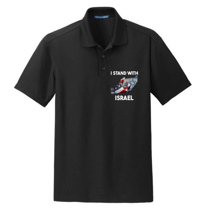 I Stand With Israel I Stand With Israel America Flag Design Dry Zone Grid Performance Polo