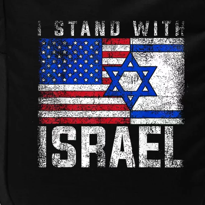 I Stand With Israel Patriotic USA and Israel Flag Impact Tech Backpack