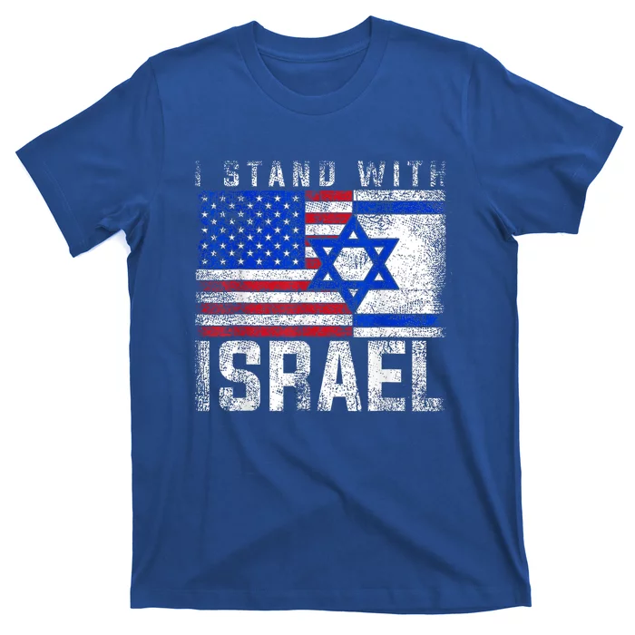 I Stand With Israel Patriotic USA and Israel Flag T-Shirt