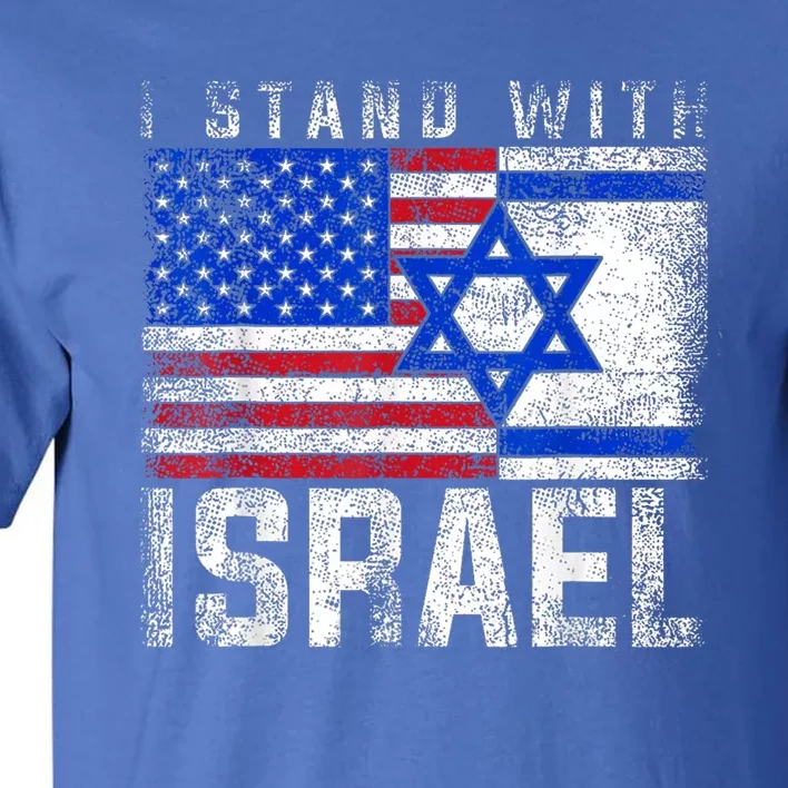 I Stand With Israel Patriotic USA and Israel Flag Tall T-Shirt