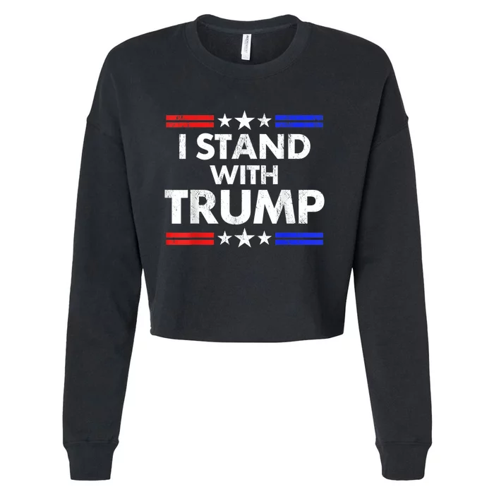 I Stand With Trump Cropped Pullover Crew