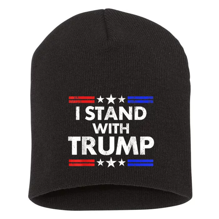 I Stand With Trump Short Acrylic Beanie