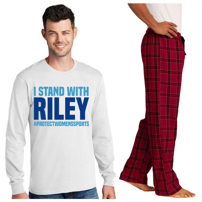 I Stand With Riley Gaines Protect Womens Sports Long Sleeve Pajama Set