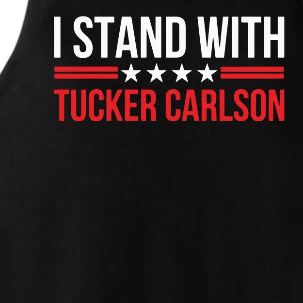 I Stand With Tucker Carlson Ladies Tri-Blend Wicking Tank