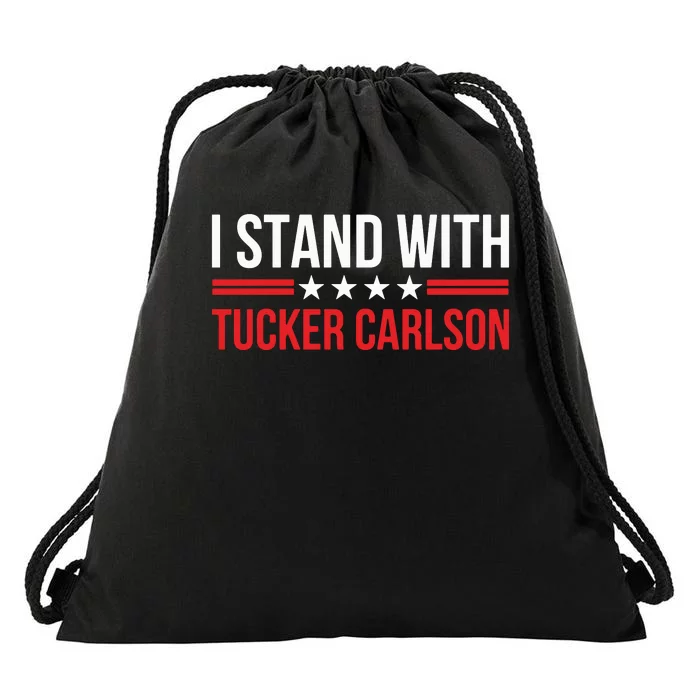 I Stand With Tucker Carlson Drawstring Bag