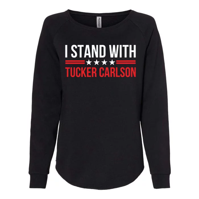 I Stand With Tucker Carlson Womens California Wash Sweatshirt