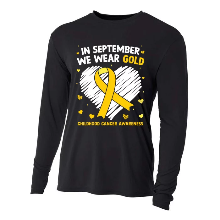 In September We Wear Gold Childhood Cancer Awareness Cooling Performance Long Sleeve Crew