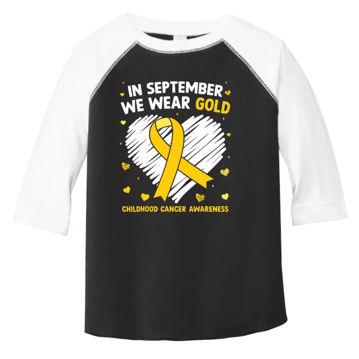 In September We Wear Gold Childhood Cancer Awareness Toddler Fine Jersey T-Shirt