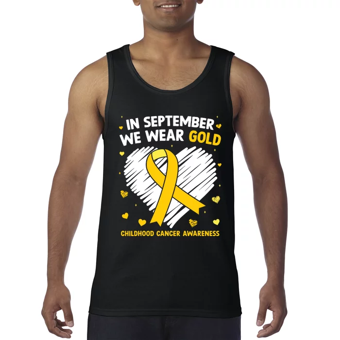 In September We Wear Gold Childhood Cancer Awareness Tank Top