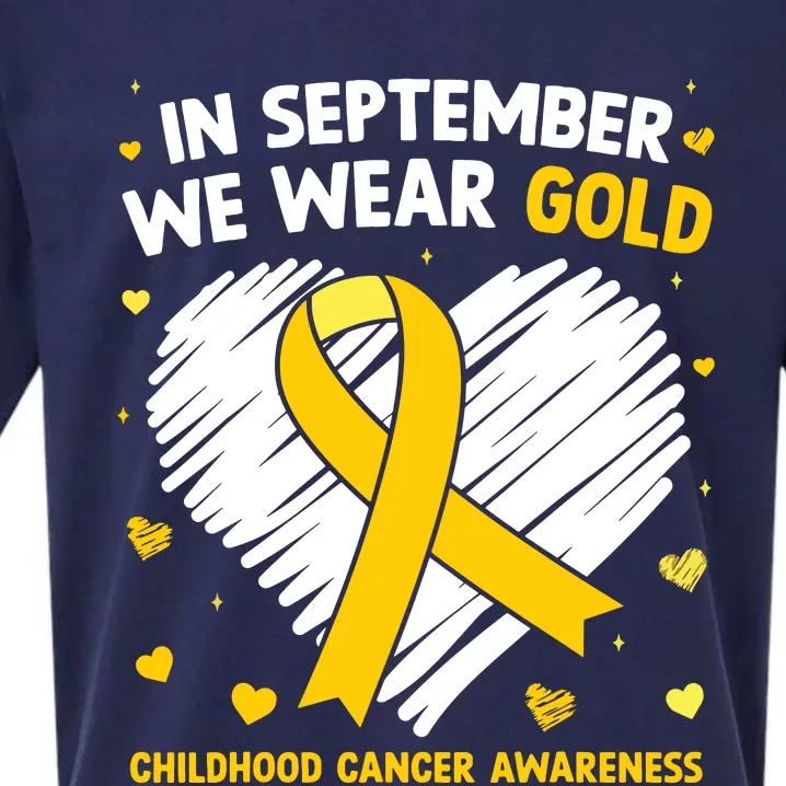 In September We Wear Gold Childhood Cancer Awareness Sueded Cloud Jersey T-Shirt