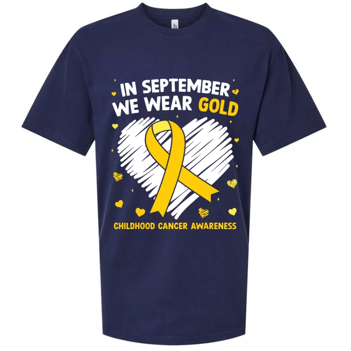 In September We Wear Gold Childhood Cancer Awareness Sueded Cloud Jersey T-Shirt