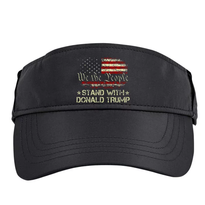 I Stand With Donald Trump Support Pro Trump American Flag Adult Drive Performance Visor