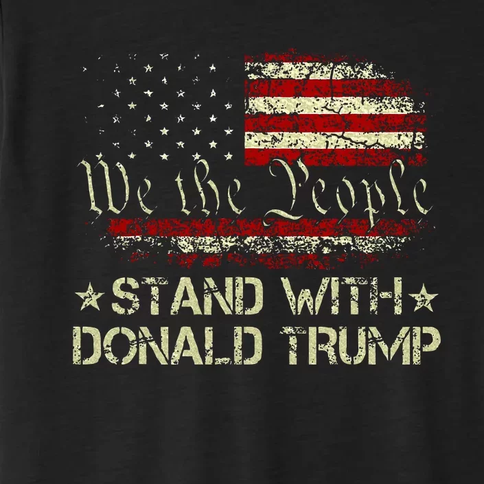 I Stand With Donald Trump Support Pro Trump American Flag ChromaSoft Performance T-Shirt