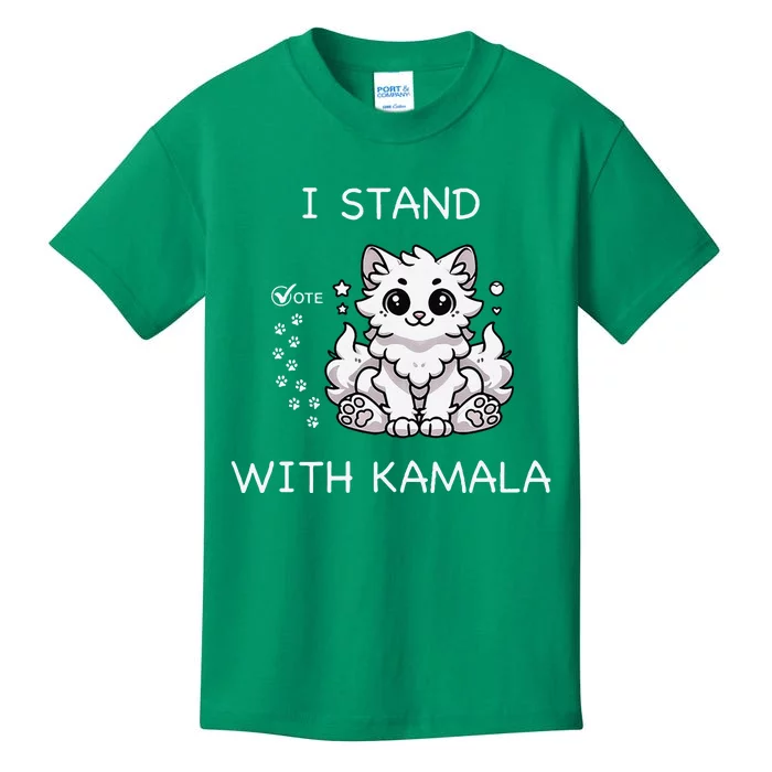 I Stand With Kamala Harris Cat Ladies Madam President Kids T-Shirt