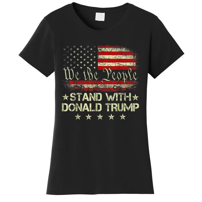 I Stand With Donald Trump 2024 Support Take America Back Women's T-Shirt