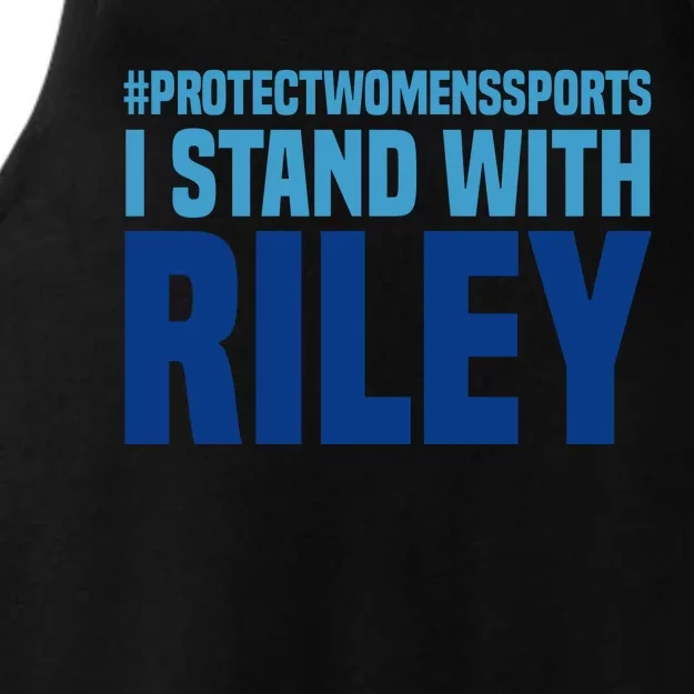 I Stand With Riley Gaines Protect Womens Sports Ladies Tri-Blend Wicking Tank