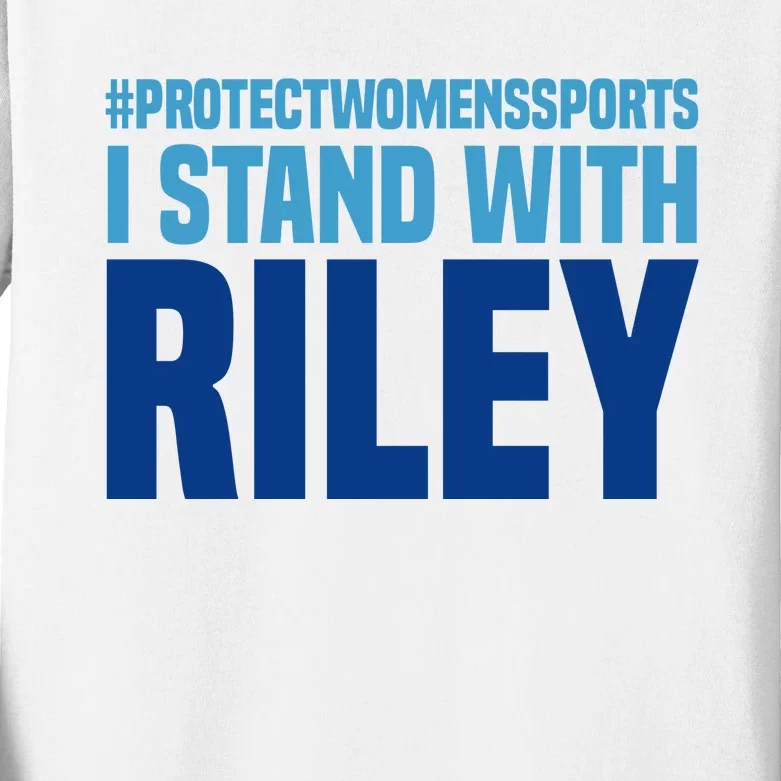 I Stand With Riley Gaines Protect Womens Sports Kids Long Sleeve Shirt