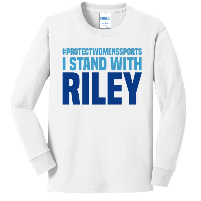 I Stand With Riley Gaines Protect Womens Sports Kids Long Sleeve Shirt