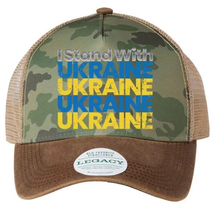 I Stand With Ukraine Ukrainian Flag Ukrainians Funny Gift Legacy Tie Dye Trucker Hat