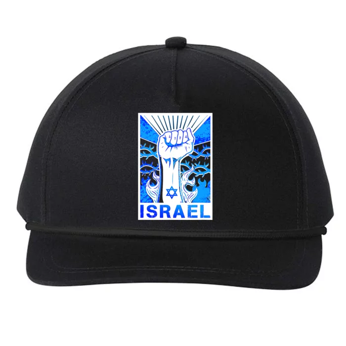 I Stand With Israel Israeli Flag Israel Star Of David Israel Strong Snapback Five-Panel Rope Hat