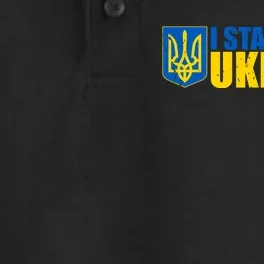 I Stand With Ukraine War Dry Zone Grid Performance Polo