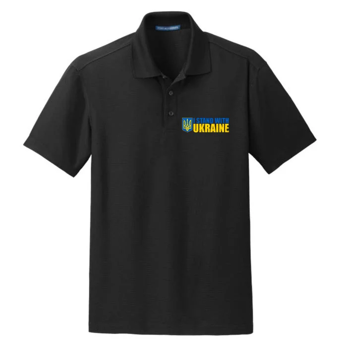 I Stand With Ukraine War Dry Zone Grid Performance Polo