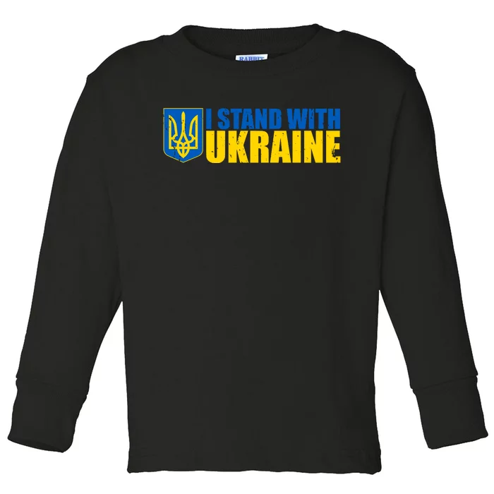 I Stand With Ukraine War Toddler Long Sleeve Shirt