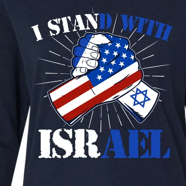 I Stand With Israel Womens Cotton Relaxed Long Sleeve T-Shirt