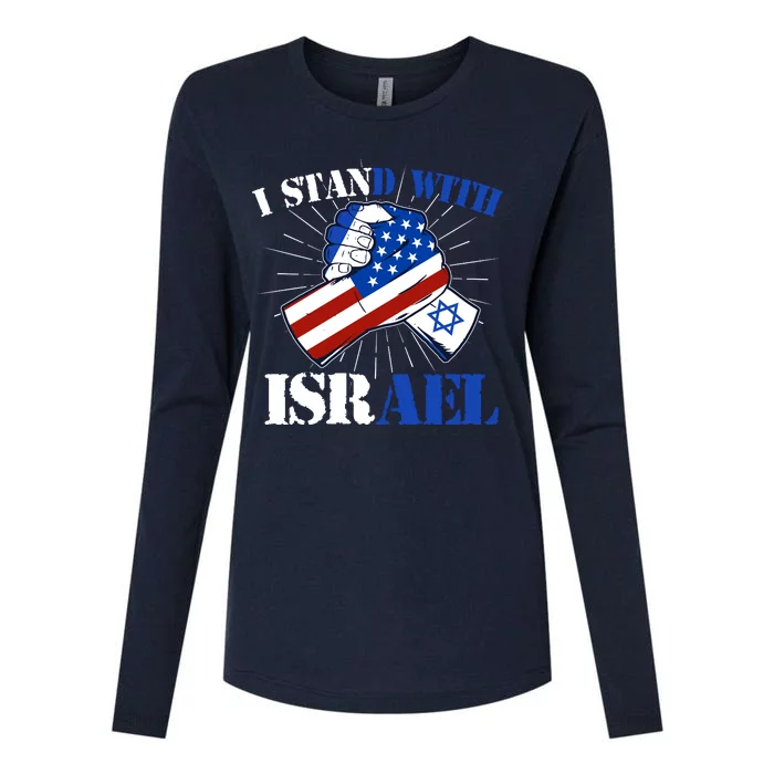 I Stand With Israel Womens Cotton Relaxed Long Sleeve T-Shirt