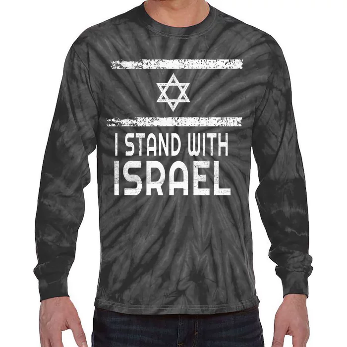 I Stand With Israel Tie-Dye Long Sleeve Shirt