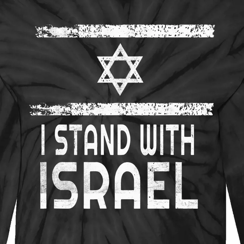 I Stand With Israel Tie-Dye Long Sleeve Shirt