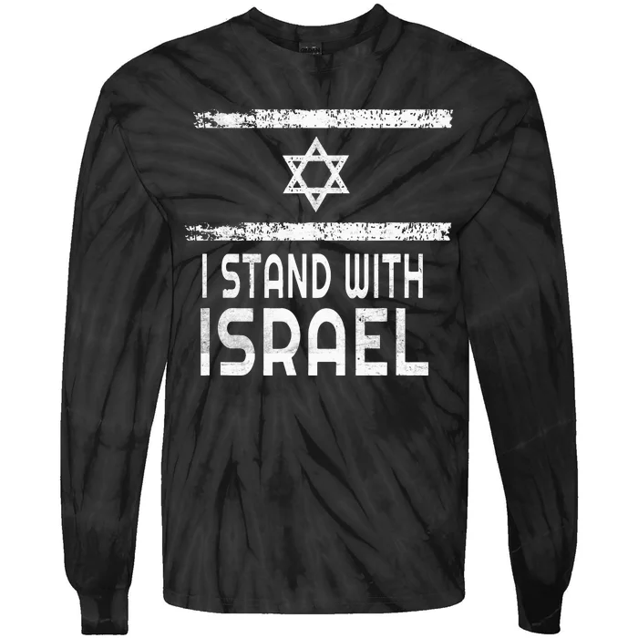 I Stand With Israel Tie-Dye Long Sleeve Shirt