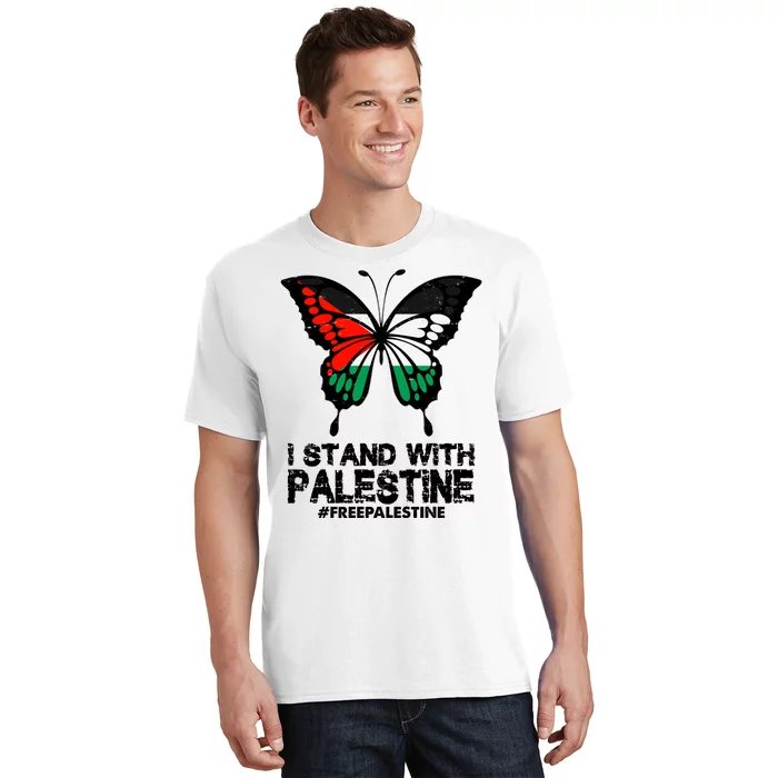 I Stand With Palestine Free Palestine Butterfly T-Shirt