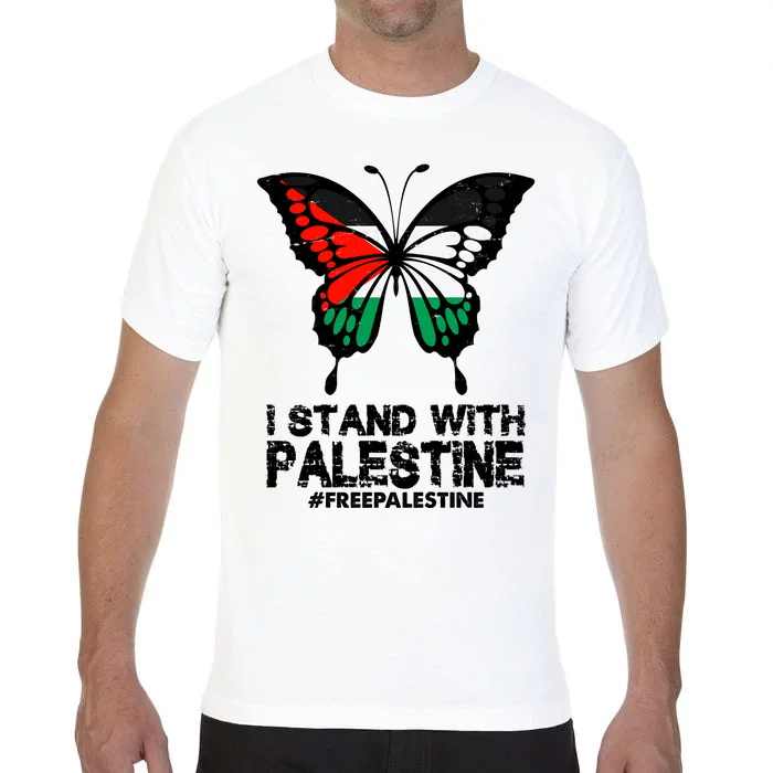 I Stand With Palestine Free Palestine Butterfly Comfort Colors T-Shirt