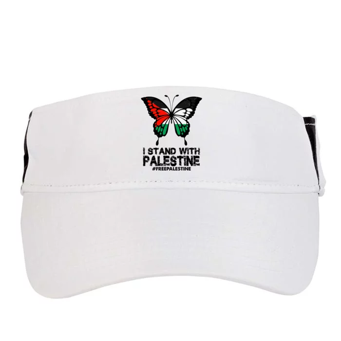 I Stand With Palestine Free Palestine Butterfly Adult Drive Performance Visor