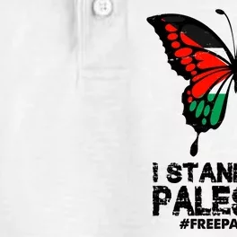 I Stand With Palestine Free Palestine Butterfly Dry Zone Grid Performance Polo