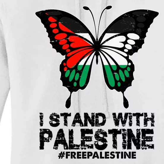 I Stand With Palestine Free Palestine Butterfly Women's Pullover Hoodie