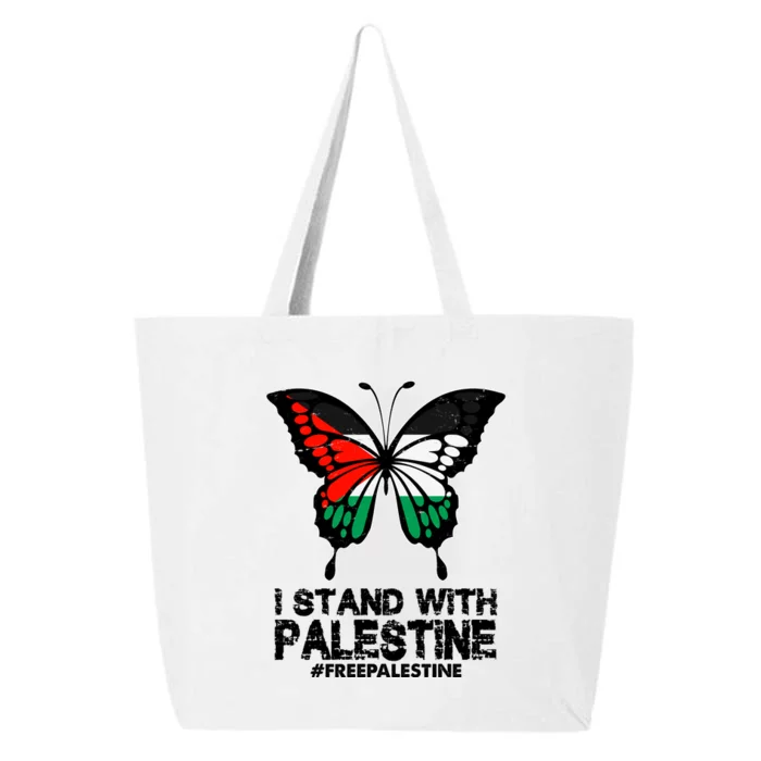 I Stand With Palestine Free Palestine Butterfly 25L Jumbo Tote