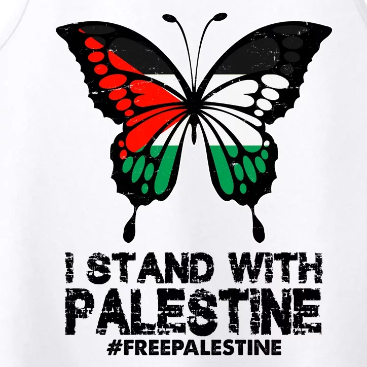 I Stand With Palestine Free Palestine Butterfly Performance Tank