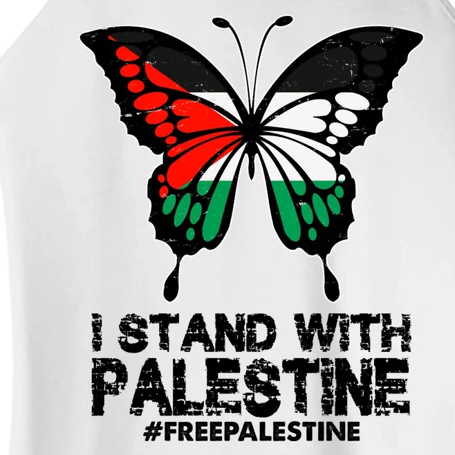 I Stand With Palestine Free Palestine Butterfly Women’s Perfect Tri Rocker Tank